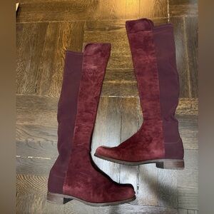 Stuart Weitzman Burgundy Over the Knee Boots